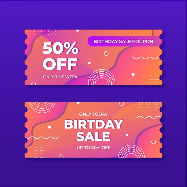 Gradient birthday sale coupon