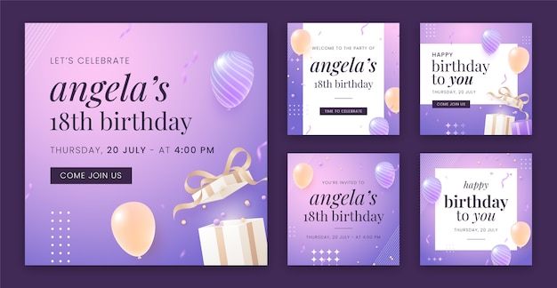 Gradient birthday template design