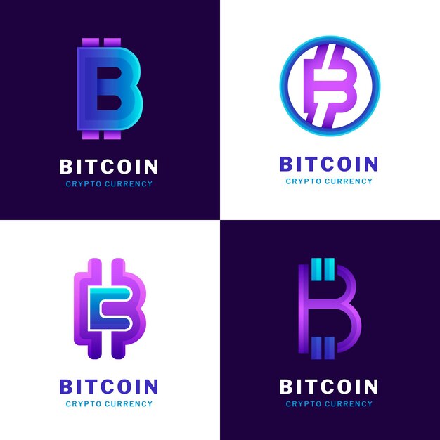 Gradient bitcoin logo pack