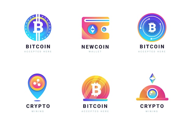 Gradient bitcoin logos pack