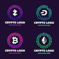 Free vector gradient bitcoin logos pack