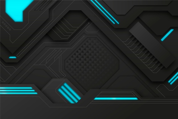 Бесплатное векторное изображение Градиент черный абстрактный фон технологии
