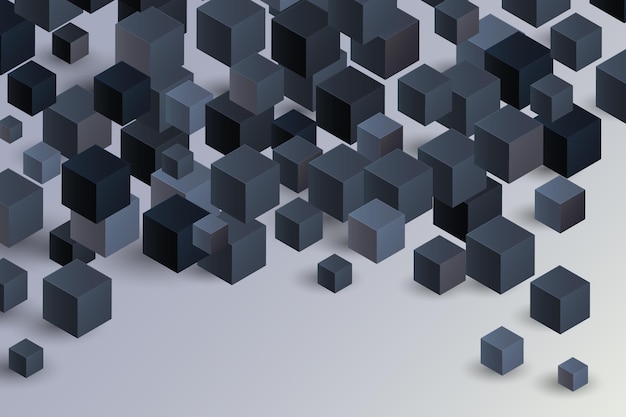 Gradient black background with cubes