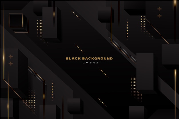 Free vector gradient black background with cubes