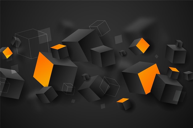 Gradient black background with cubes