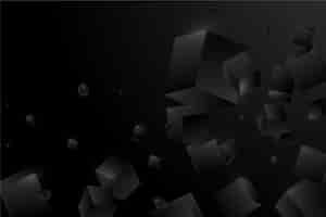 Бесплатное векторное изображение Градиент черный фон с кубиками