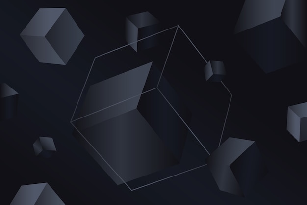 Gradient black background with cubes