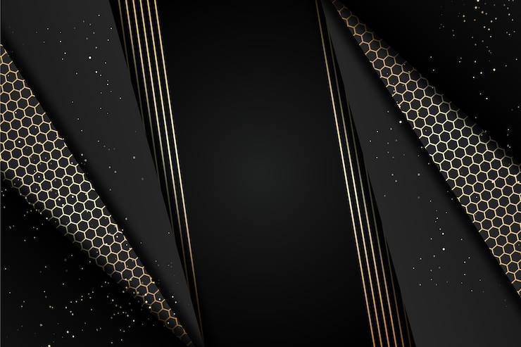 無料Vector 金色のテクスチャとグラデーションの黒い背景