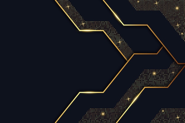 Free vector gradient black background with golden textures