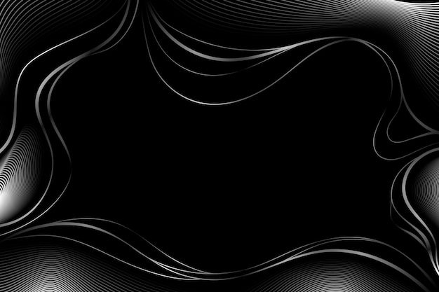 波線のあるグラデーションの黒い背景