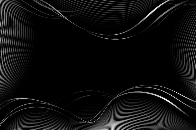 Gradient black background with wavy lines