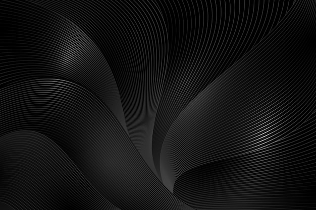 Gradient black background with wavy lines