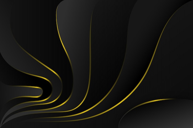 Free vector gradient black background with wavy lines