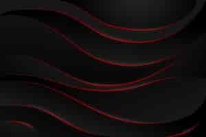 Free vector gradient black background with wavy lines