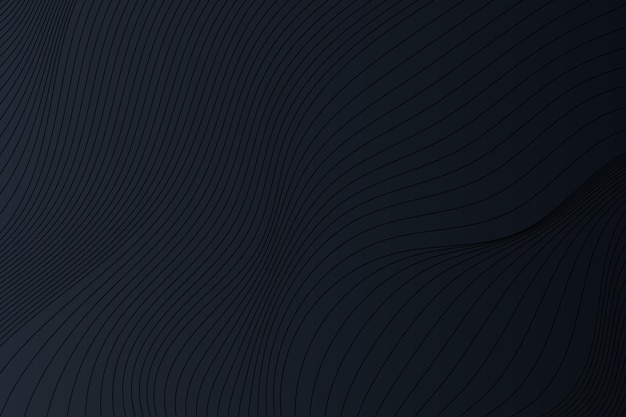 Free vector gradient black background with wavy lines