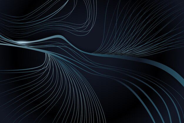 Gradient black background with wavy lines