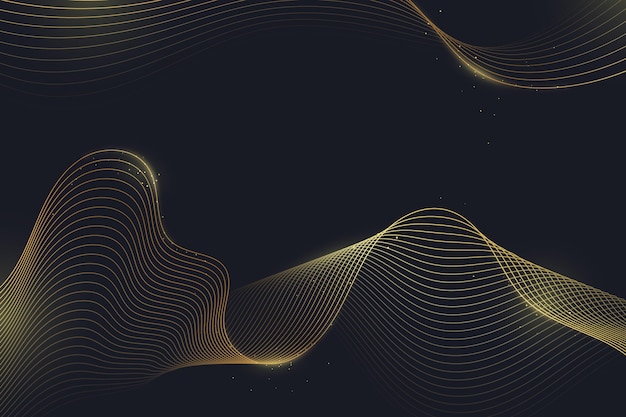 Gradient black background with wavy lines