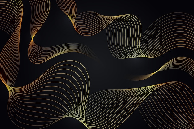 Gradient black background with wavy lines