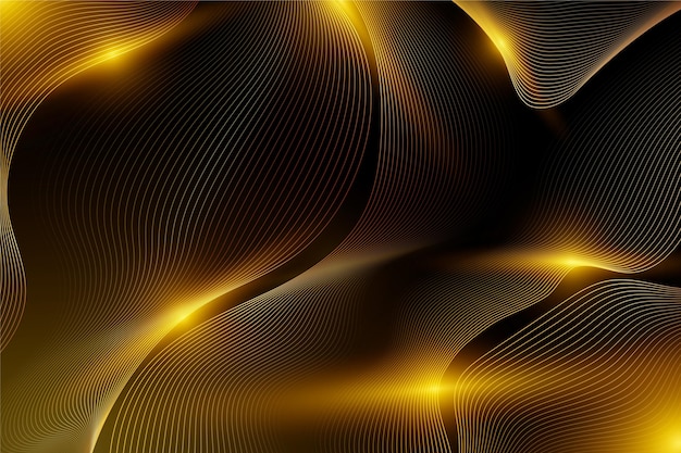 Free vector gradient black background with wavy lines