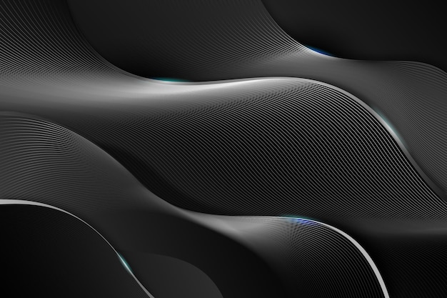 Gradient black background with wavy lines