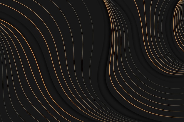 Gradient black background with wavy lines