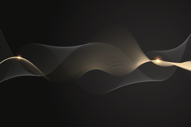 Gradient black background with wavy lines