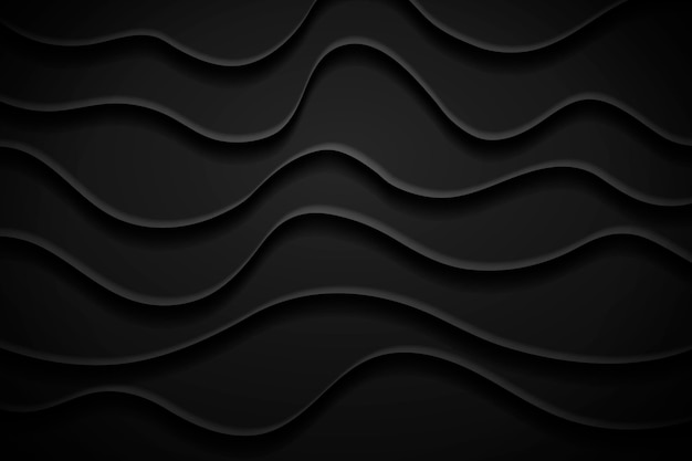 Gradient Black Background with Wavy Lines