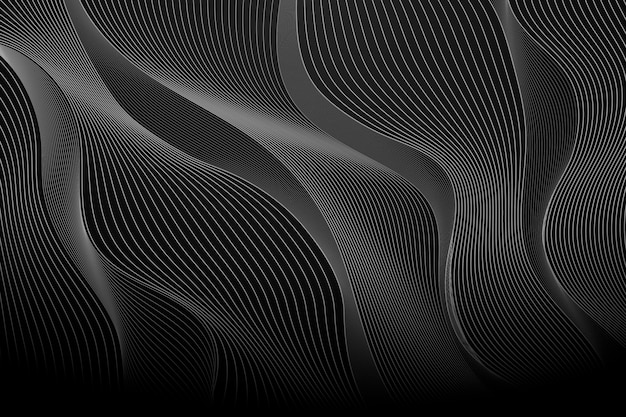 Free vector gradient black background with wavy lines