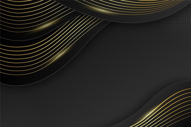 Gradient black background with wavy lines