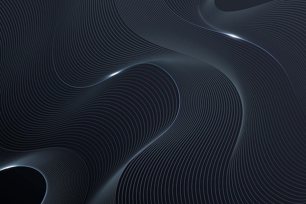 Gradient black background with wavy lines