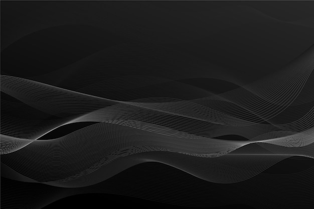 Gradient black background with wavy lines