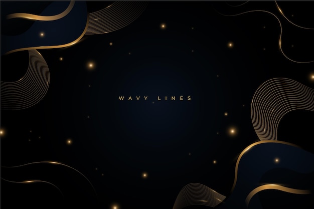 Free vector gradient black background with wavy lines