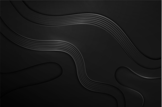 Free vector gradient black background with wavy lines