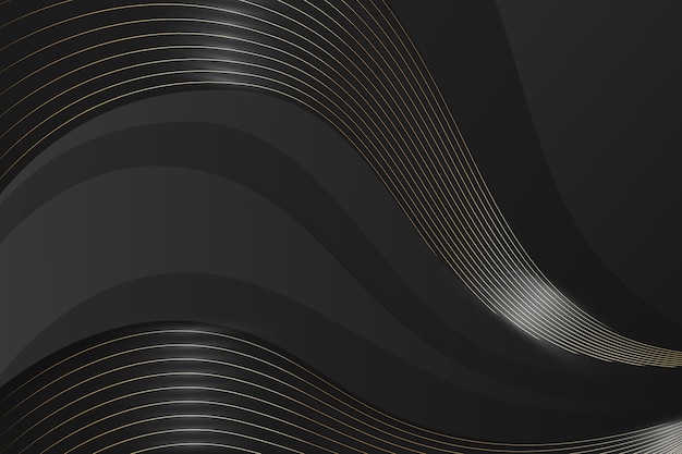 Free vector gradient black background with wavy lines