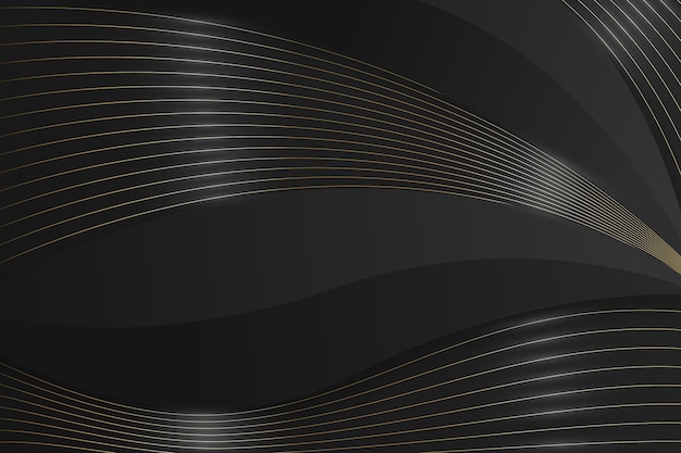 Free vector gradient black background with wavy lines