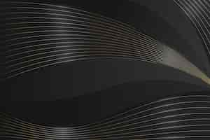 Free vector gradient black background with wavy lines