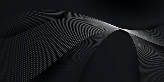 Free vector gradient black background with wavy lines