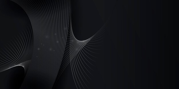 Gradient black background with wavy lines