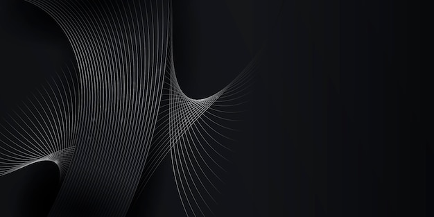 Gradient black background with wavy lines