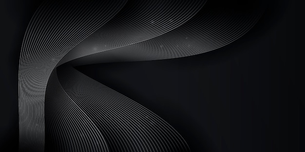 Vettore gratuito sfondo nero sfumato con linee ondulate