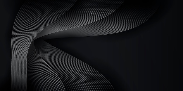 Free vector gradient black background with wavy lines