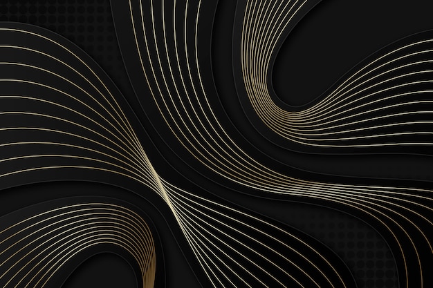 Gradient black background with wavy lines