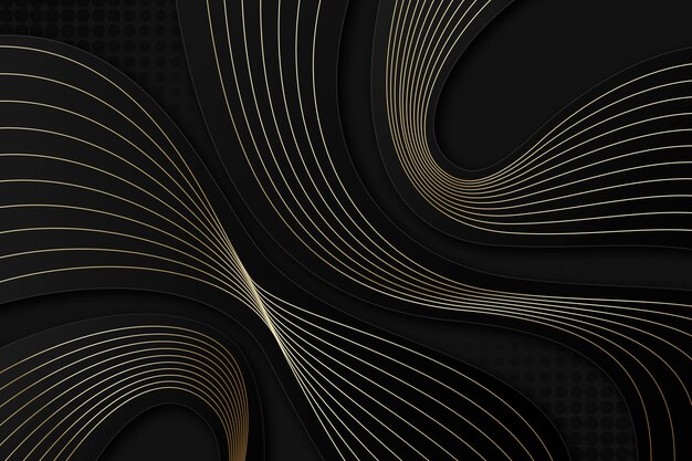 Gradient black background with wavy lines