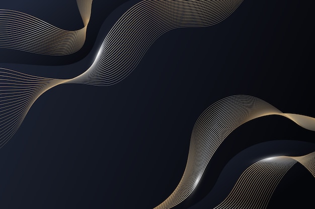 Gradient black background with wavy lines