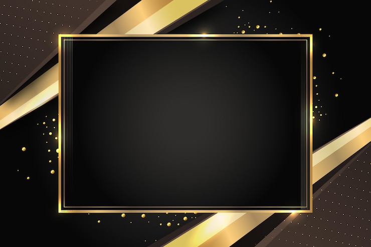 Free Vector gradient black backgrounds with golden frames