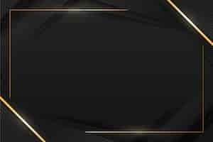 Free vector gradient black backgrounds with golden frames