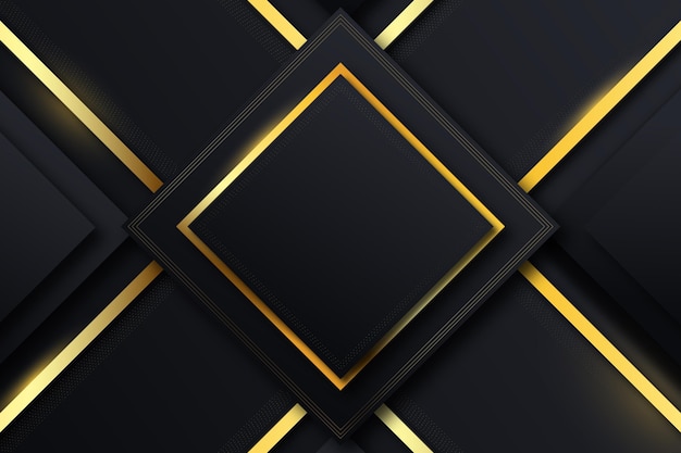 Free vector gradient black backgrounds with golden frames