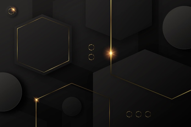 Gradient black backgrounds with golden frames