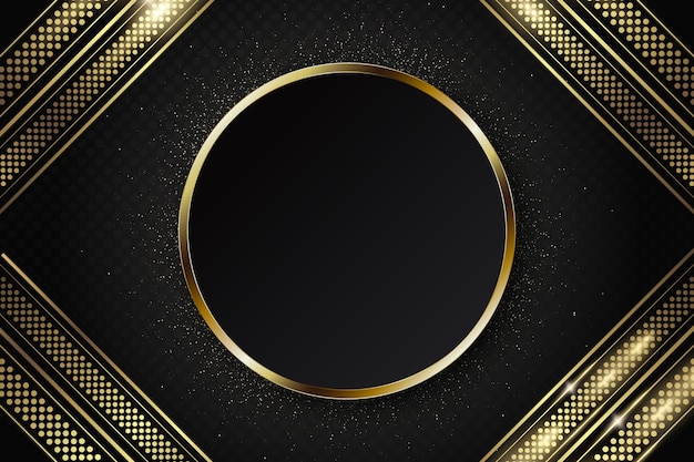 Free vector gradient black backgrounds with golden frames