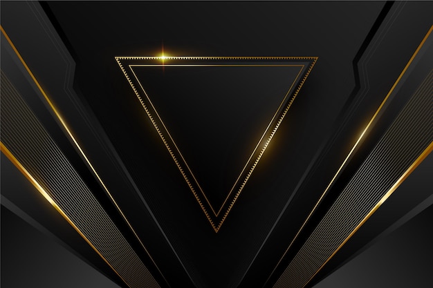 Free vector gradient black backgrounds with golden frames